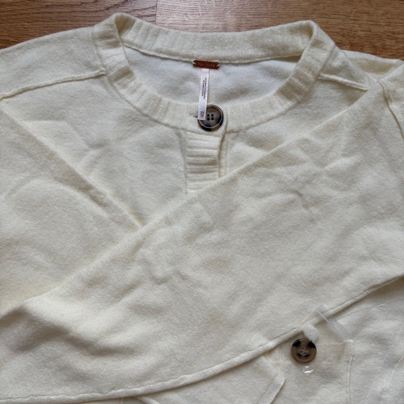 Free People ivory soft sweater cardigan - Picture 3 of 12